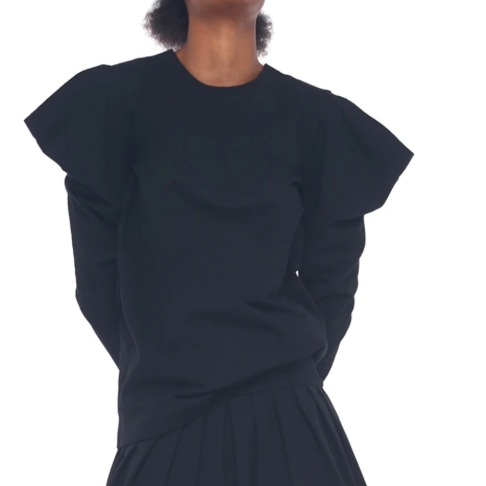 Norma Kamali Wing Sleeve Top - Black